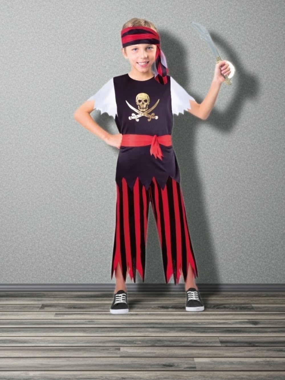 Classic Pirate Costume Party Dress up Adventure Treasure Hunts Sz L (10-12)